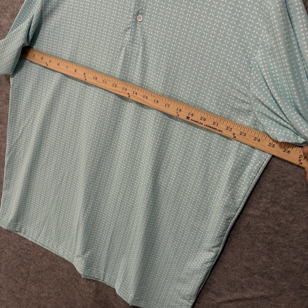 Scales Polo Shirt Mens XL Blue Geometric‎ Print Lightweight Stretch Golf - Picture 7 of 7